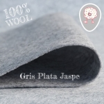 Fieltro 100% Lana Gris Plata Jaspe